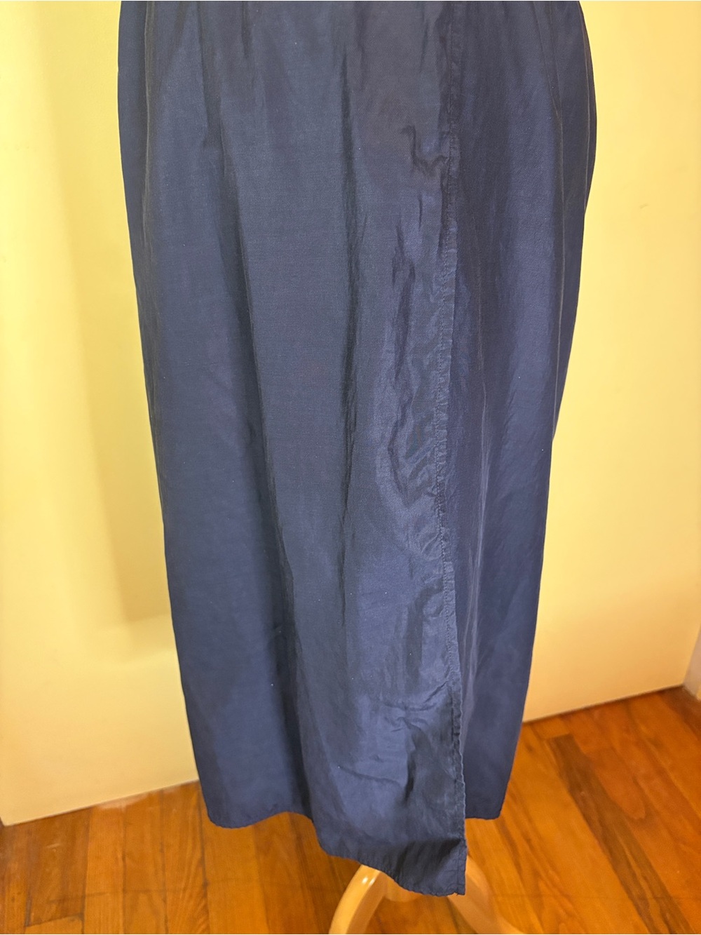 COS Cupro/Cotton Classic Navy Elastic-Waist Skirt - Women - Picture 4 of 11